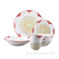 12 PCs Pintura à mão Dinnerware